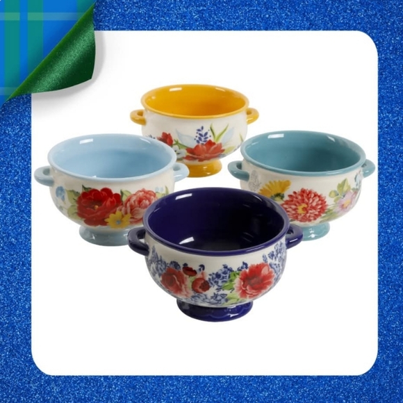 🎁 New Pioneer Woman Medley 20 Oz Soup Bowls - Picture 1 of 9